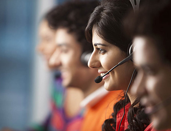 customer service representative assisting a client